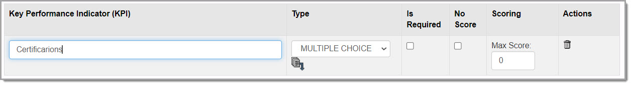 Multiple Choice KPI Type